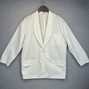 Sonia Rykiel Paris Blazer Jacket Womens Size Large White 2-Button Shawl Collar